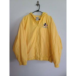 Walt Disney World Yellow Zip Up Coat Mickey Mouse Size XL